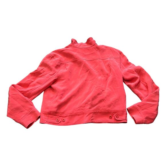 Lauren Ralph Lauren Harrington Jacket Women‎ Size 6 Red Orange Silk Long Sleeve - Picture 2 of 8